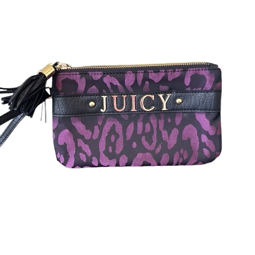 Juicy Couture Black and Purple Zebra‎ Print Wristlet